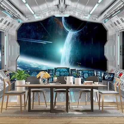 Galaxy Spaceship Bathroom wallpeper Living Room Bedroom Ceiling wall Mural - Image 3