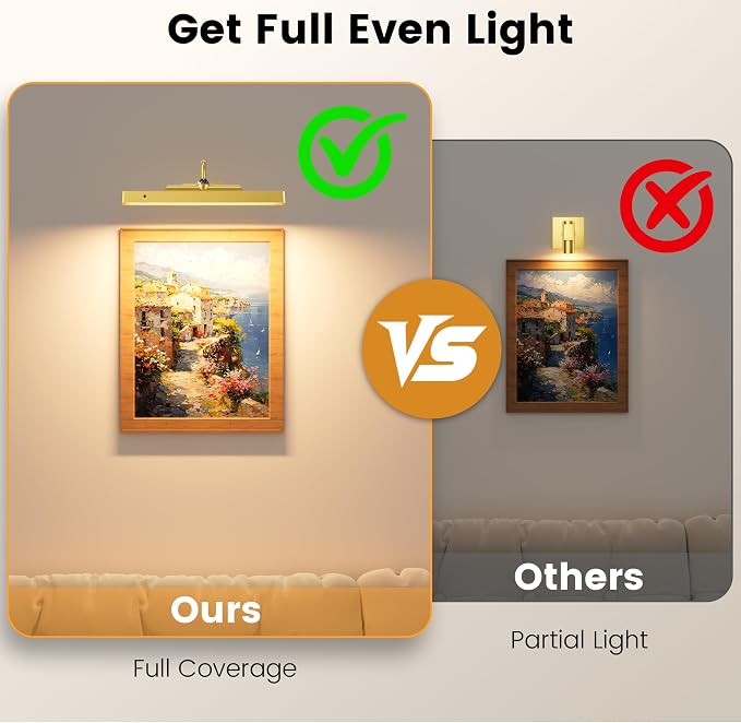 3 Pack Gallery Lights for Wall, 4400mAh Rechargeable Picture Lights - Image 3