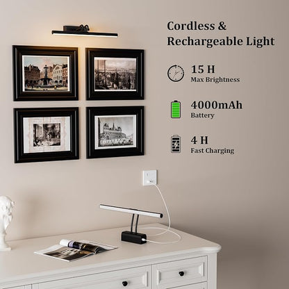 Battery Operated Wall Light for Living Room Picture Light for Wall Set of 2 - Image 4
