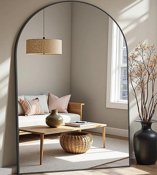 Prywot Full Length Mirror, Oversized 81"x41" Arched-Top Floor Mirror, Free - Image 2