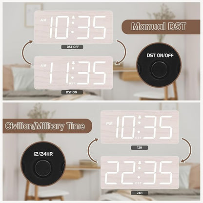 DreamSky Wooden Digital Alarm Clock - Image 5