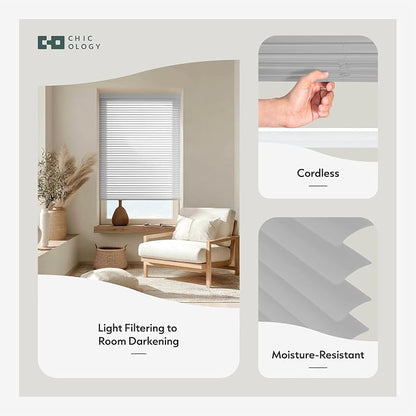 CHICOLOGY Cordless Mini Blinds for Indoor Windows, 81.5" W x 48" H, Light - Image 2