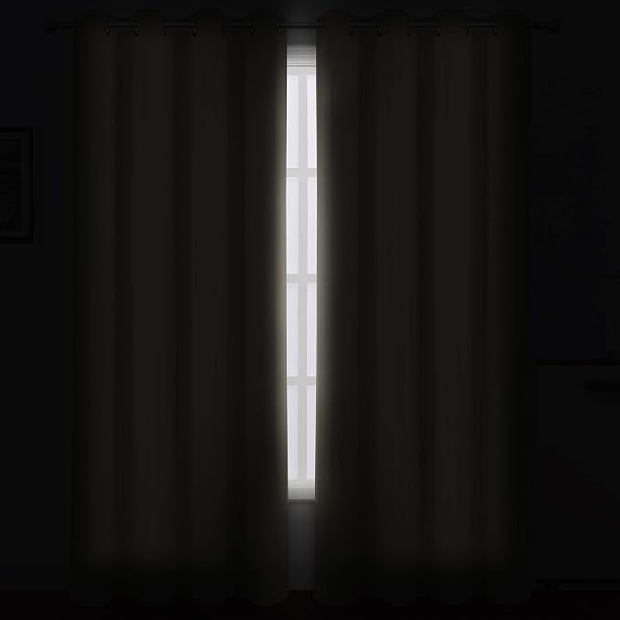 LEMOMO Beige Thermal Blackout Curtains/52 x 72 Inch/Set of 2 Panels Room - Image 3