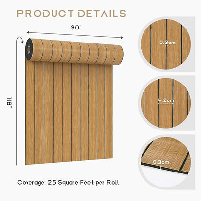 VEELIKE Honey Teak Wood Slat Wall Panels Peel and Stick Decorative Faux Wood - Image 9