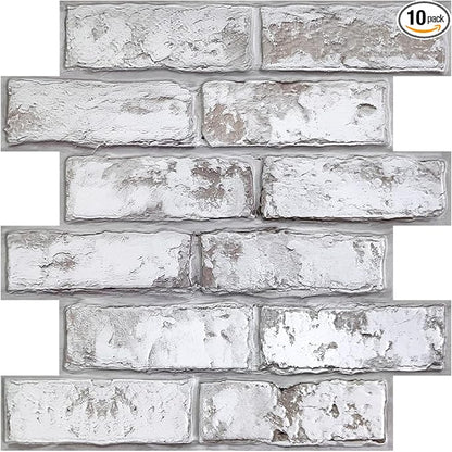 COMSTICKC 3D Faux Brick Peel and Stick Wall Covering, Small Size Thin PVC Self by COMSTICKCDECOR