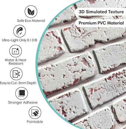 Commomy Faux Brick Peel and Stick Tiles - Image 3