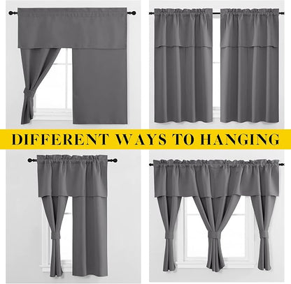 NICETOWN Short Curtains with Attached Valance - Image 2