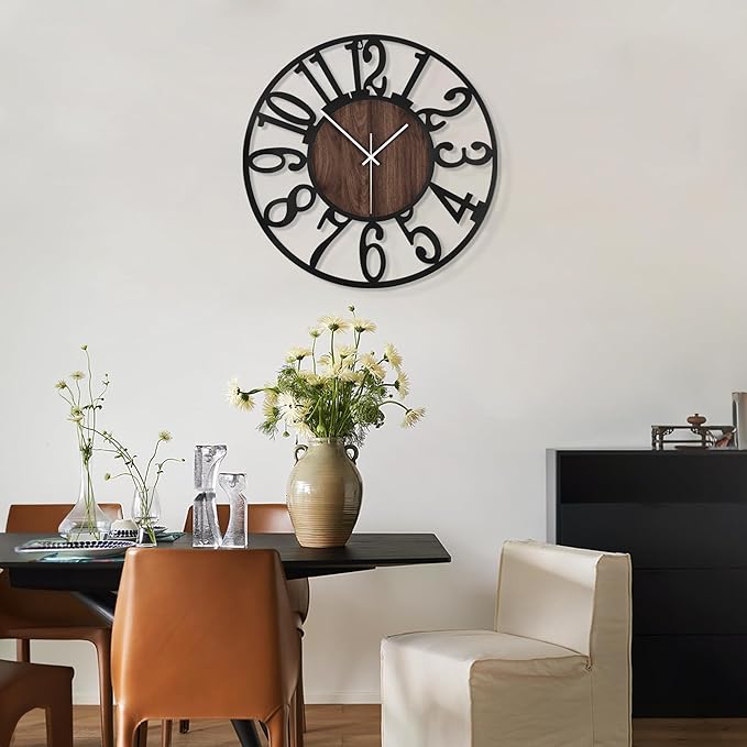 LEIKE Extra Large Wall Clocks, Silent Little Ticking, Battery Operated Vintage - Image 7