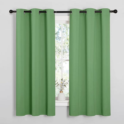 NICETOWN Froest Green Blackout Curtains 45 inches Length by NICETOWN