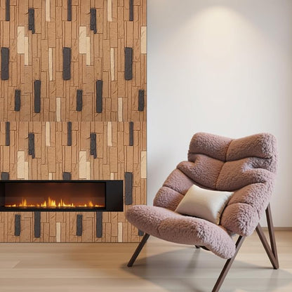 OUZUGIE 4 PCS Faux Stone Wall Panel 47.2’’ x 23.6’’ Interior Exterior Wall - Image 6