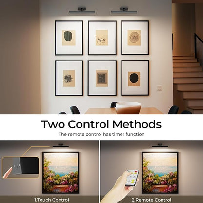 Afyuol Picture Lights for Wall, Battery Operated Gallery Light 16in for - Image 6