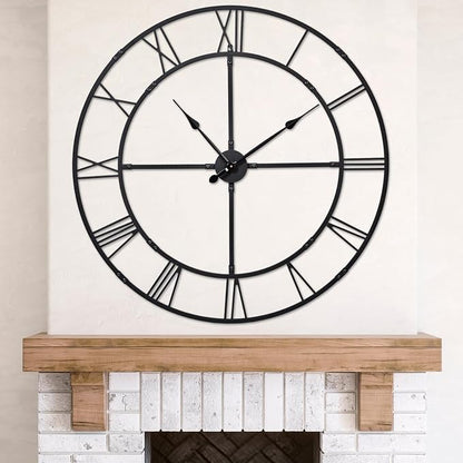 40 Inch Large Wall Clock for Living Room Decor – Easy-Assembly Silent by WallClockDecor