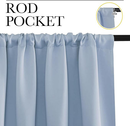 NICETOWN RV Blackout Curtains for Camper Windows, Vintage Blue, Kitchen Curtains - Image 2