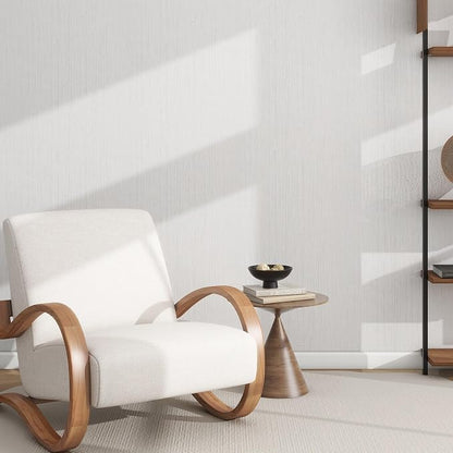 Grasscloth Textured Wallpaper White Gray Linen Thick 24" X 394" Fabric Contact - Image 7