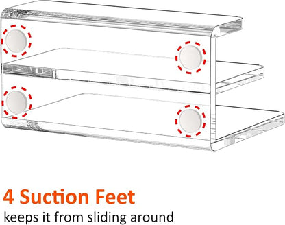 FUCDTEFC Desk Mail Organizer, 2 Section Clear Acrylic File Holder Letter - Image 3