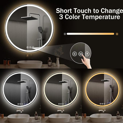 LED Bathroom Mirror 30 Inch Round Bathroom Mirror - Image 3