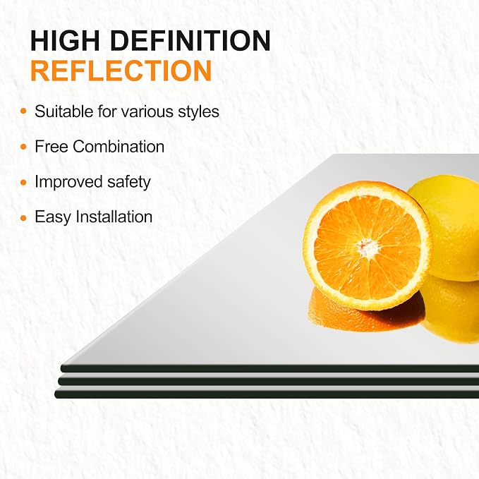 Delma Home Gym Mirror Tiles, Large Square Workout Mirrors, Full Body Wall Mirror - Image 5