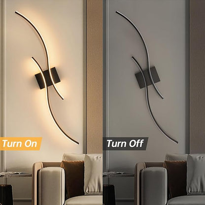 CANEOE Modern Led Wall Light, 39inch Black Indoor Led Wall Sconce Lighting - Image 5