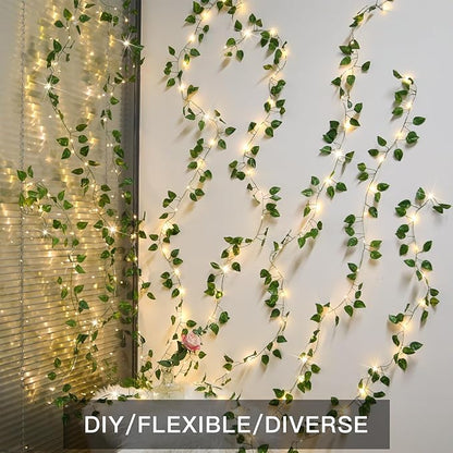suddus Vines with Lights, 200 LED Fairy Lights with Vines, Pothos Curtain - Image 3