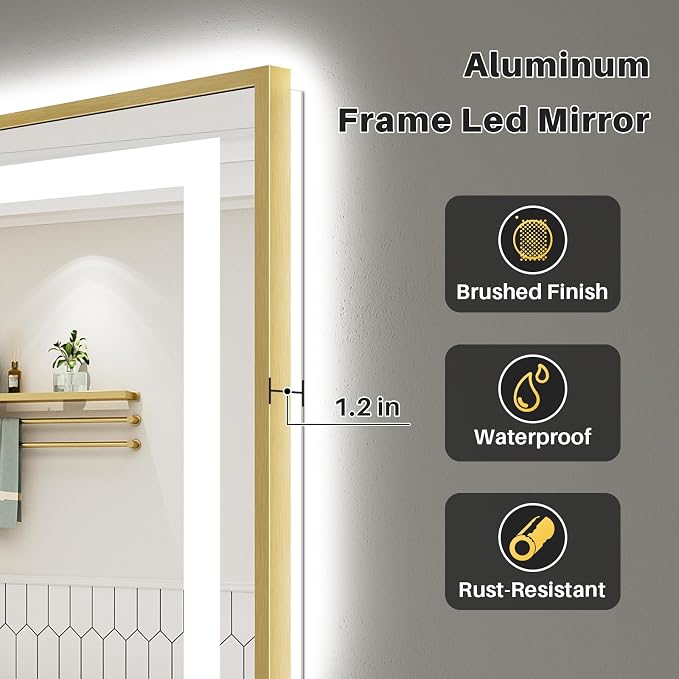 72x32 Inch LED Bathroom Mirror - Image 6