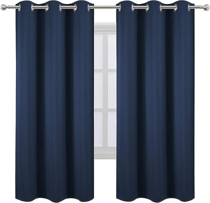 LEMOMO Navy Blue Thermal Blackout Curtains/42 x 72 Inch/Set of 2 Panels Room - Image 2