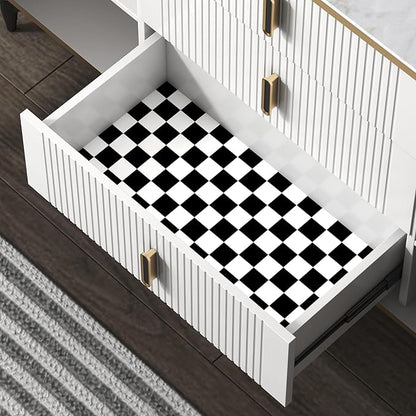 Modern Peel and Stick Wallpaper Black and White Mosaic Checkered Contact Paper - Image 4