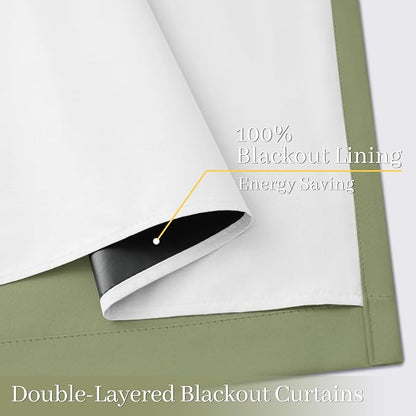 Yakamok 100% Blackout Curtain Panels 63 inches Cold and Light Blocking Drapes - Image 4