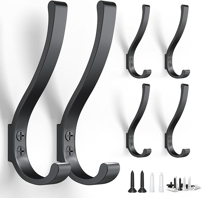 BREYDROK 6-Pack Heavy Duty Coat Hooks by BREYDROK