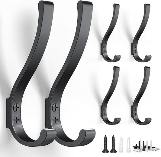 BREYDROK 6-Pack Heavy Duty Coat Hooks by BREYDROK