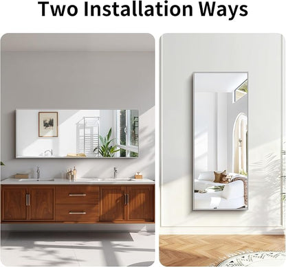 KOCUUY Large Silver Mirror, HD Tempered Glass, Anti-Rust Frame, Modern Design - Image 9