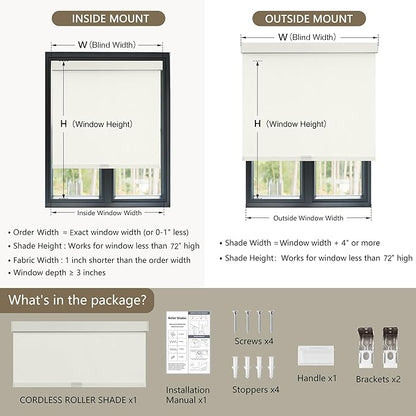 SUNOFF Cordless Blackout Roller Shades Blinds - Image 2