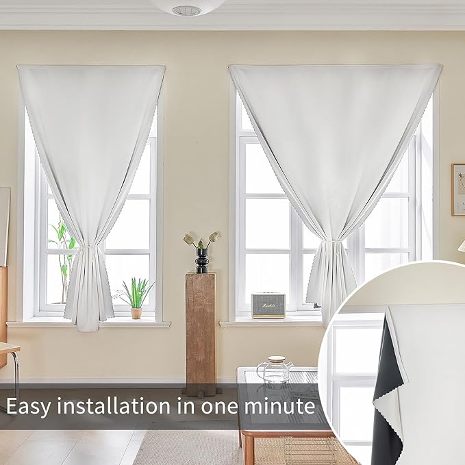 AJAZZ 100% Blackout Shades Window Cover Self Adhesive Curtains Sticky Curtain - Image 6