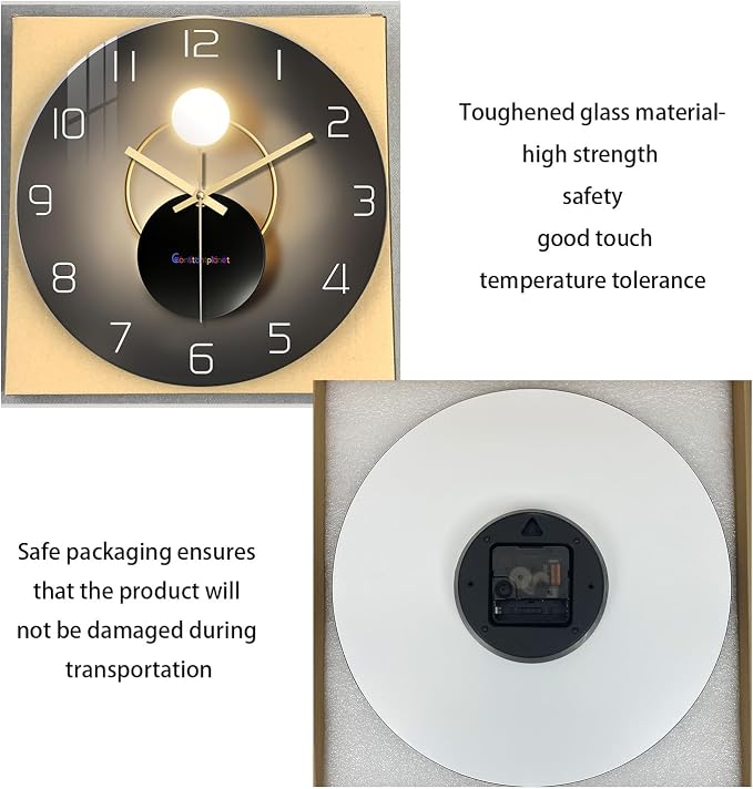 14 Inch Black and Gold Wall Clock - Image 7
