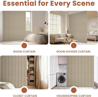 AJAZZ Blackout Accordion Door Curtain 98"x78" Cream Yellow - Image 8