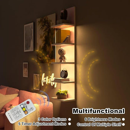 Homaterial 5 Tier Wall Shelf Unit, Modern Vertical Lack Wall Shelves - Image 3