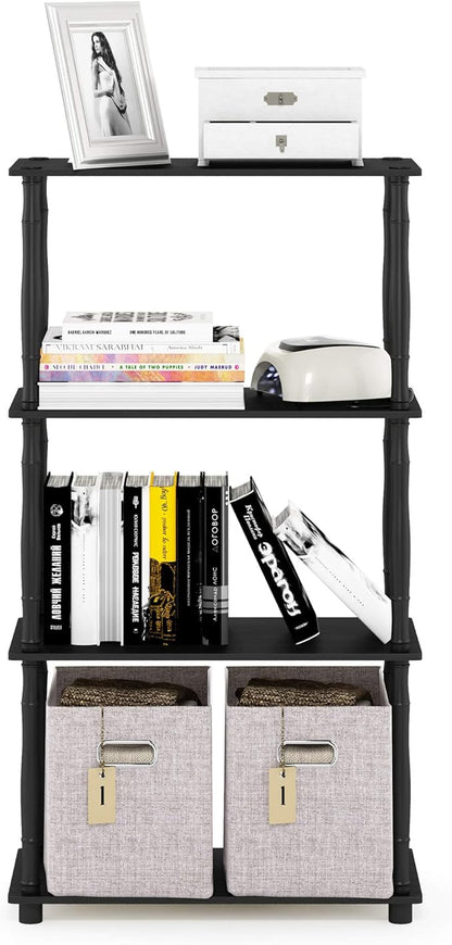 Furinno TURN-N-TUBE Storage Shelves, 4-Tier Book Shelf, Corner Shelf, Toolless - Image 4