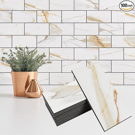 StyloVue 100 Pieces Peel and Stick Backsplash by StyloVue
