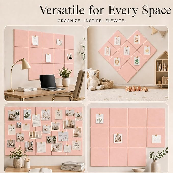 Large Cork Boards for Walls – 48" x 36" Self Adhesive Felt Wall Tiles - Image 6