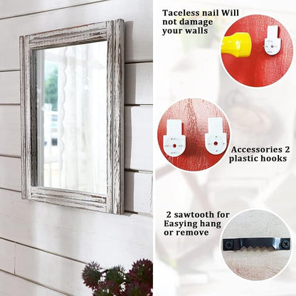 AAZZKANG Wall Mirror with Wood Framed Rustic Mirrors - Image 3