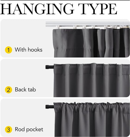 NICETOWN Door Curtain with Adjustable Ceiling Track, W34 x L 80" Thermal - Image 3