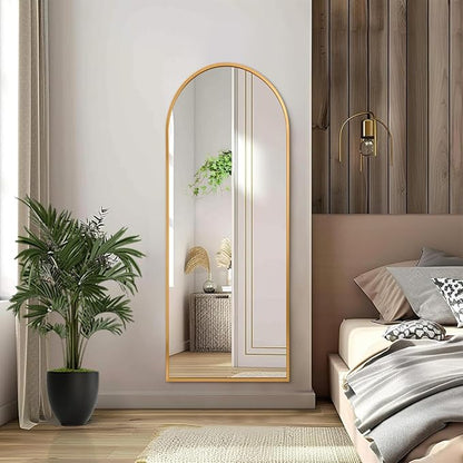 Wall Mirror Full Length Metal Aluminum Framed Floor Mirror 48"x12" Arched Large - Image 3