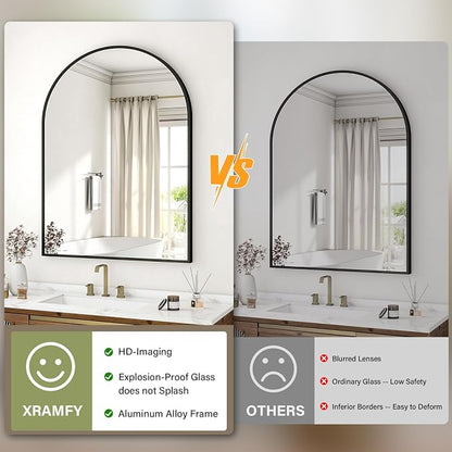 XRAMFY 32"x48" Arched Bathroom Mirror - Image 4