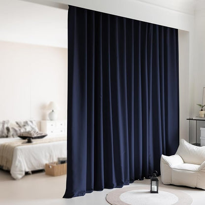 Extra Wide Room Divider Curtains, Living Room Ceiling Track Curtain by KNEOQIT