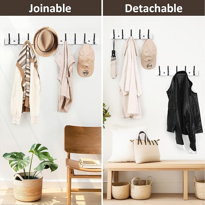 Optish Coat Rack Wall Mount, 16.5 Inches Wood Coat Hooks Wall Mount, Wall Coat - Image 6