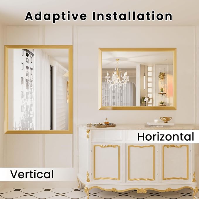 Amorho 30x36 Inch Bathroom Mirror, Wall-Mounted Mirrors Perfect - Image 4