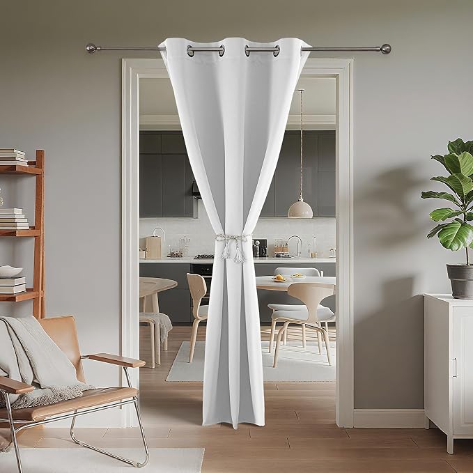 Joydeco Blackout Door Curtain for Doorway Privacy 96 Inches Long, Grommet - Image 2