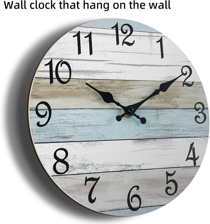 CHYLIN Wall Clock 14 Inch Bathroom Clock, Rustic Wall Clocks Battery Operated - Image 2