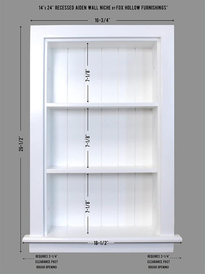14x24 Aiden Recessed Wall Niche Medicine Cabinet Replacement, in The Wall - Image 2
