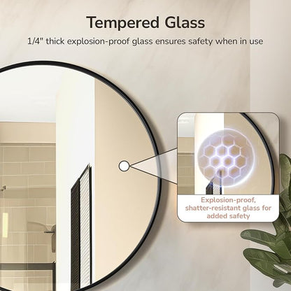 USHOWER Bathroom Mirrors for Over Sink, 42 Inch Circle Mirror - Image 2