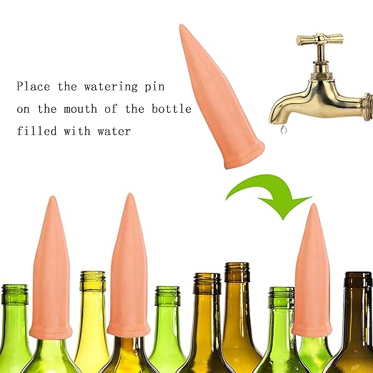 10 Pcs Clay Self Watering Planter Insert Self Watering Spikes Vacation Plant Watering Devices Used in Holidays